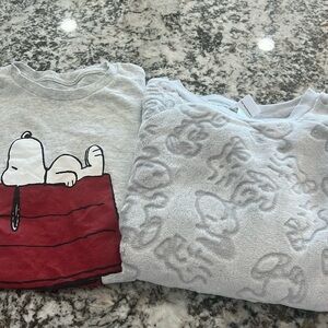 Peanut Snoopy Shirt Pullover Sweatshirt Super Soft Women Size Small Bundle Pjs
